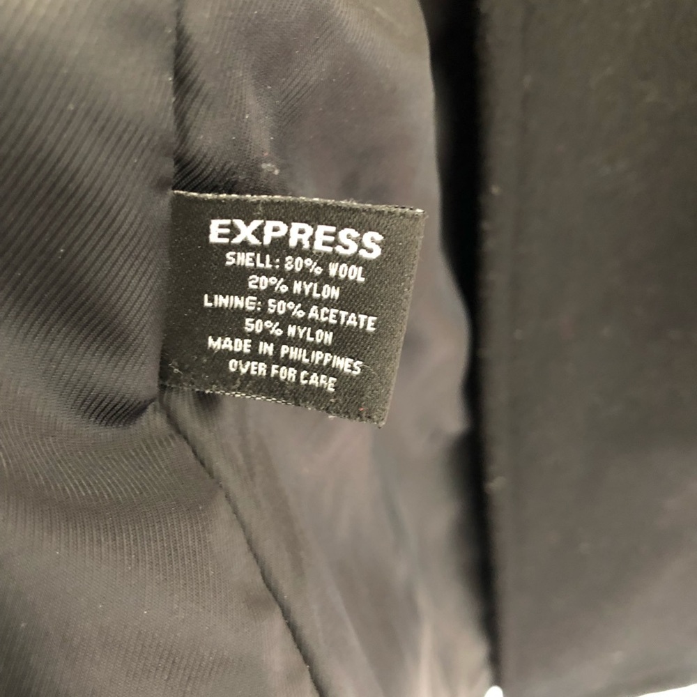 Express Double-breasted Wool Coat black size 7/8 - Picture 7 of 8